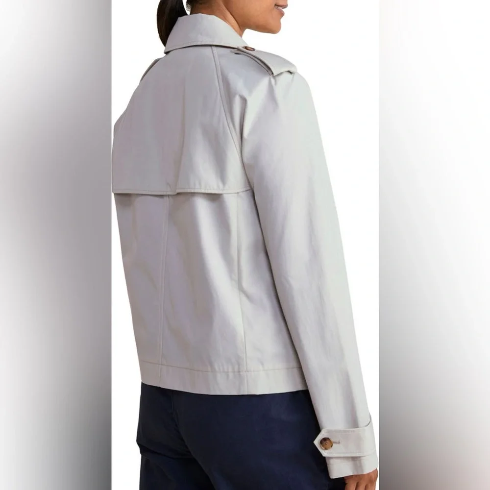 Vineyard Vines Cropped Trench Jacket Water Resistant Preppy Coastal Spring S - Picture 2 of 7